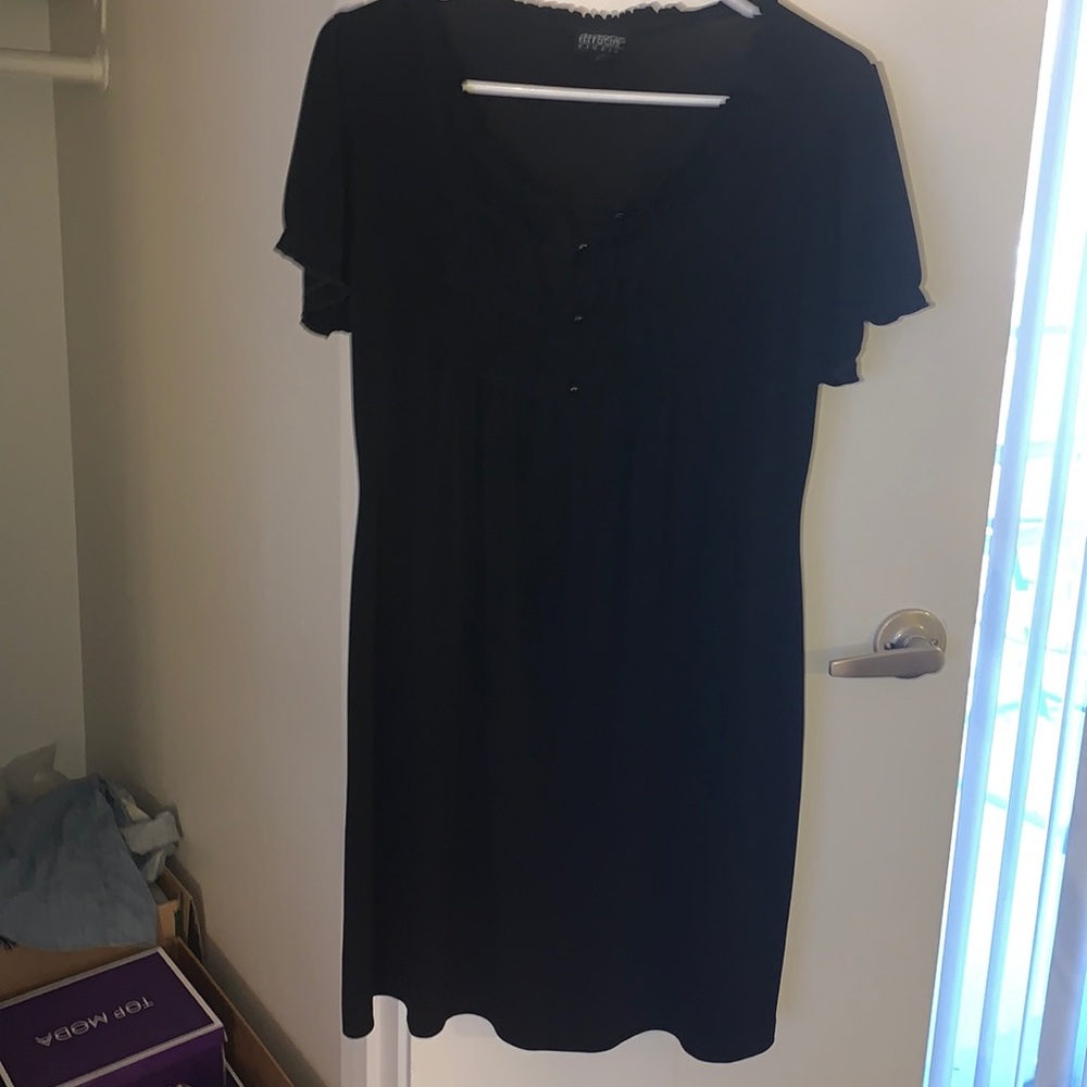 Black button up dress